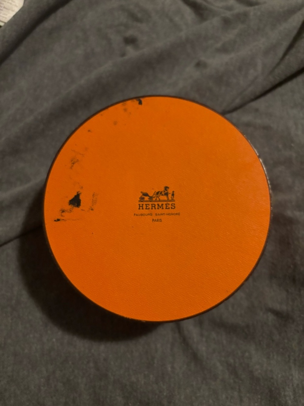 HERMES Carre 90 Pleated AXIS MUNDI Unisex Scarf Orange with box - Picture 4 of 9